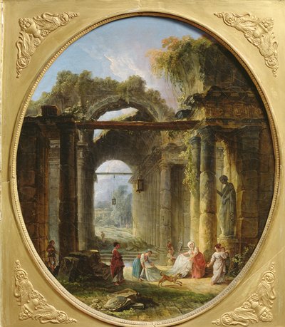 Ancient ruins in Rome by Hubert Robert